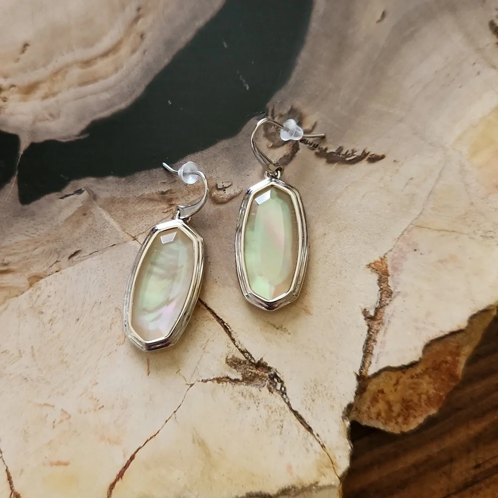 Kendra Scott Framed Dani Silver Drop Earrings NWT - Picture 6 of 7